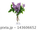 fragrant purple lilac bouquet in minimalist style 143606652