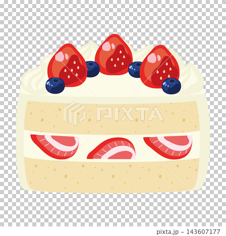 一張草莓藍莓點心的插圖。 一張草莓藍莓點心的插圖。 143607177