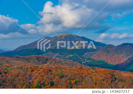 神奈川県箱根町から望む芦ノ湖と紅葉の絶景 143607257