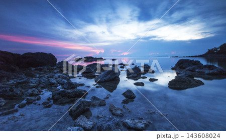 sunset over the sea sunset over the sea 143608024