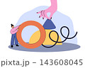 Creative business. People shaping ideas, teamwork, innovation and strategic problem solving, coordination, planning and collaborative project development vector cartoon isolated concept 143608045