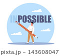 Creative thinking and innovation. Person holding oversized pencil and turning ideas into possibilities, negative message into motivation, personal growth vector cartoon isolated concept 143608047