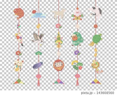 Hanging decoration style illustration set for the Year of the Sheep Hanging decoration style illustration set for the Year of the Sheep 143608560