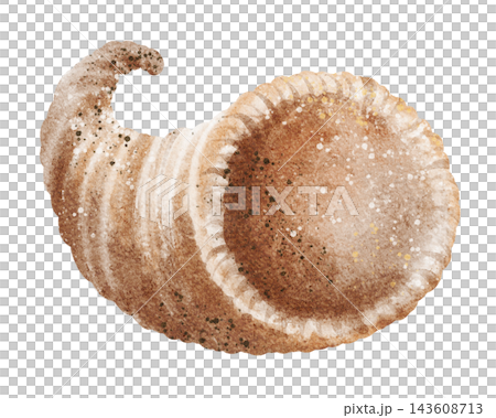 Empty Cornucopia Watercolor Illustration Empty Cornucopia Watercolor Illustration 143608713