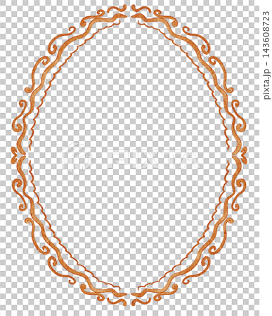 Whimsical Oval Cottagecore Frame with Ornate Scrolls Whimsical Oval Cottagecore Frame with Ornate Scrolls 143608723