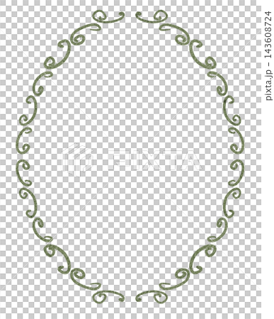 Whimsical Oval Cottagecore Frame with Ornate Scrolls Whimsical Oval Cottagecore Frame with Ornate Scrolls 143608724