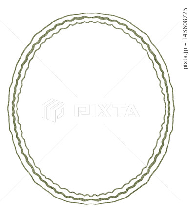 Minimalist Hand drawn Oval Zigzag Frame Illustration Minimalist Hand drawn Oval Zigzag Frame Illustration 143608725