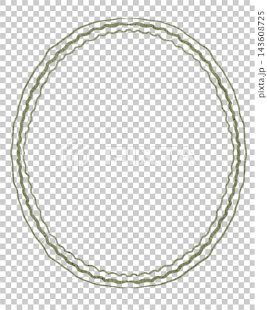 Minimalist Hand drawn Oval Zigzag Frame Illustration Minimalist Hand drawn Oval Zigzag Frame Illustration 143608725