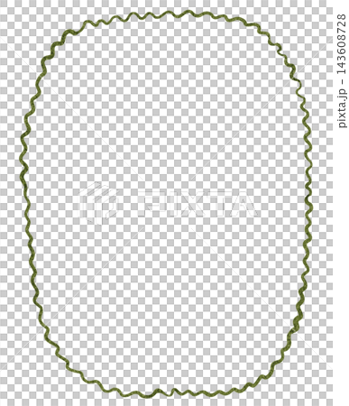 Minimalist Hand drawn Oval Zigzag Frame Illustration Minimalist Hand drawn Oval Zigzag Frame Illustration 143608728