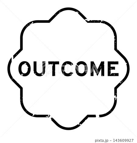Grunge black outcome word rubber seal stamp on white background 143609927