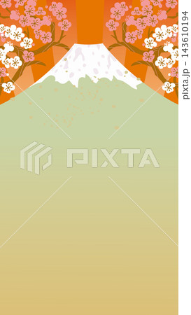 富士山の美しい和柄イラスト背景素材 富士山の美しい和柄イラスト背景素材 143610194