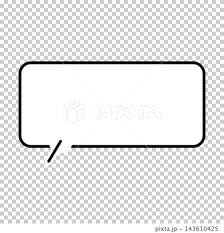 シンプルな角丸横長四角の吹き出しイラスト 白背景 シンプルな角丸横長四角の吹き出しイラスト 白背景 143610425