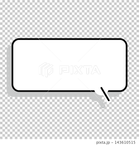 シンプルな角丸横長四角の吹き出しイラスト 白背景 シンプルな角丸横長四角の吹き出しイラスト 白背景 143610515