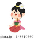 Thai girl holding Krathong for Loy Krathong festival 143610560