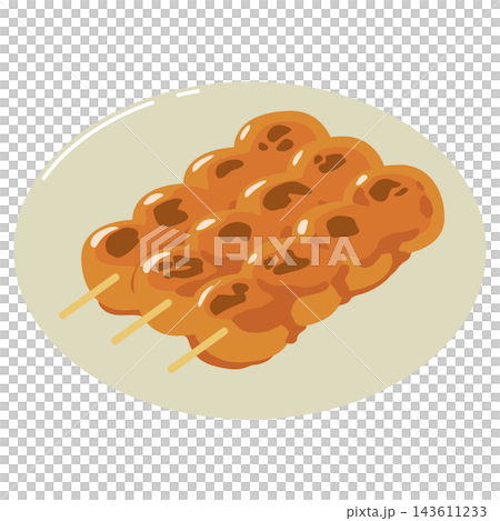3本のみたらし団子のイラスト 3本のみたらし団子のイラスト 143611233