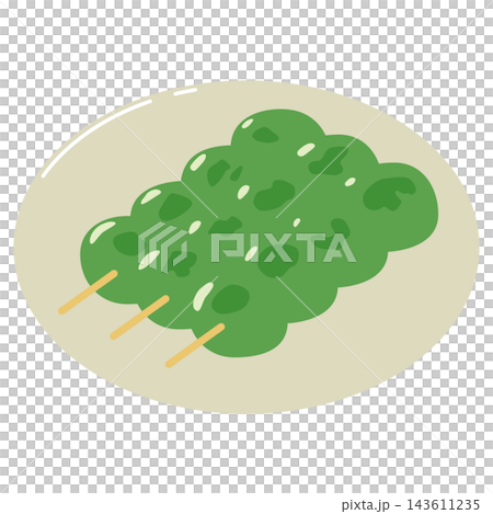 3本の草団子のイラスト 3本の草団子のイラスト 143611235