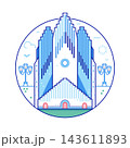 Grundtvig Kirke Copenhagen Landmark Line Icon 143611893