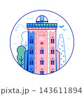 Round Tower Copenhagen Landmark Line Icon 143611894