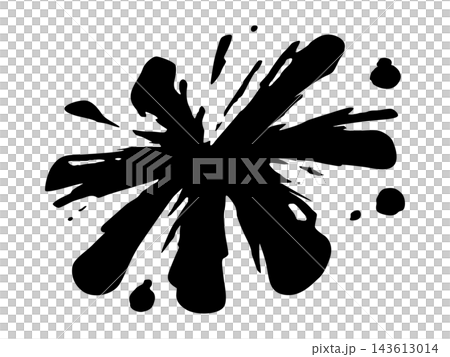 放射状に広がるペンキのシルエットのイラスト素材 放射状に広がるペンキのシルエットのイラスト素材 143613014