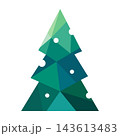 Geometric Green Christmas Tree with Polygon Facets and White Circular Accents 143613483