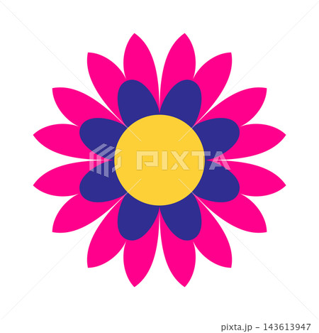 Mexican traditional flower. Ethnic embroidery decoration. Ornate folk graphic, wallpaper element. Festive mexican floral motif. Vector illustration 143613947