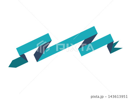 Retro ribbon, curved textile symbol, flat...のイラスト素材 [143613951] - PIXTA