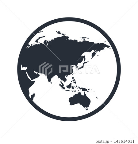 World globe icon. Abstract wireframe geometric planet earth logo, linear global worldwide network symbol, modern round web sign 143614011