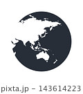 World globe icon. Abstract wireframe geometric planet earth logo, linear global worldwide network symbol, modern round web sign 143614223