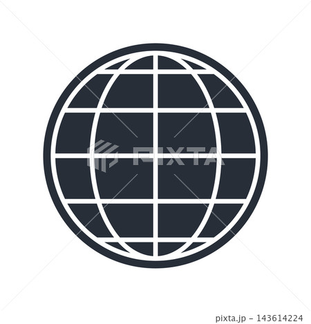 World globe icon. Abstract wireframe geometric planet earth logo, linear global worldwide network symbol, modern round web sign World globe icon. Abstract wireframe geometric planet earth logo, linear global worldwide network symbol, modern round web sign 143614224