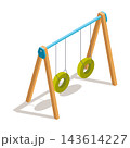 Isometric kids playground item. Isolated icon of play equipment for children. Sports equipment element. Vector illustration 143614227