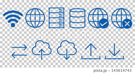 Communication/Network Icon Set: Wi-Fi Server (Simple, Blue) Communication/Network Icon Set: Wi-Fi Server (Simple, Blue) 143614743