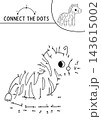 Vector safari dot-to-dot and color activity with cute zebra. Black and white connect the dots game for children with funny savanna animal. African savannah line printable worksheet, coloring page 143615002