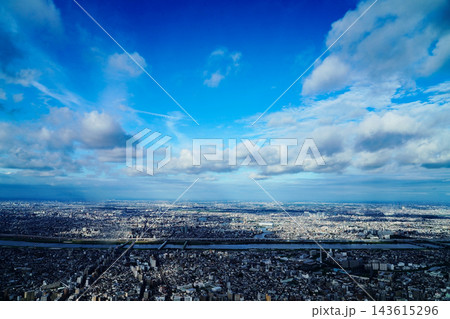 スカイツリーから見た北東側の東京の風景 スカイツリーから見た北東側の東京の風景 143615296