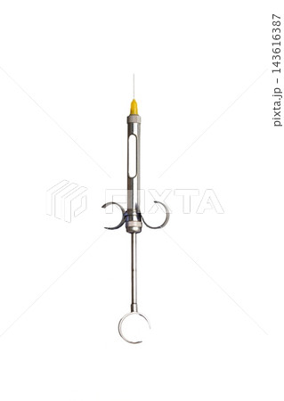 Dental carpule syringe for local anesthetic injection on white background Dental carpule syringe for local anesthetic injection on white background 143616387