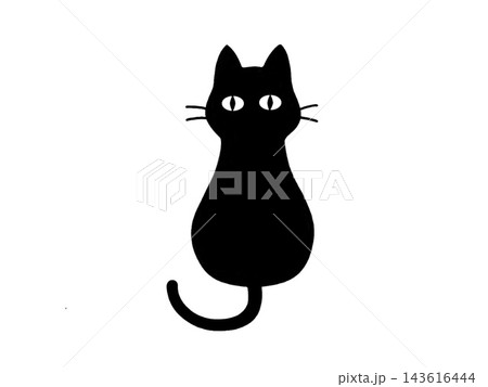 可愛い黒猫のシルエットのイラスト 可愛い黒猫のシルエットのイラスト 143616444