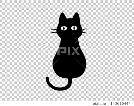 可愛い黒猫のシルエットのイラスト 可愛い黒猫のシルエットのイラスト 143616444
