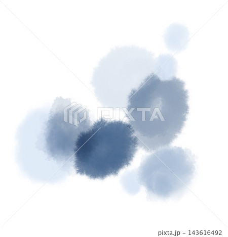 グレーブルー色の花のようなドット手描き水彩背景素材 143616492