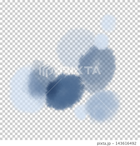 グレーブルー色の花のようなドット手描き水彩背景素材 143616492