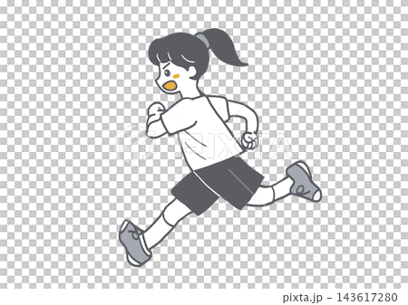 走る女の子のイラスト 143617280