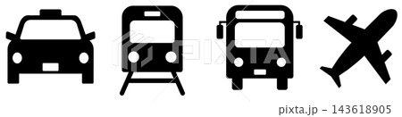 公共交通機関と飛行機のシンプルアイコン4選! アクセスマップ・旅行サイト向けベクター素材 公共交通機関と飛行機のシンプルアイコン4選! アクセスマップ・旅行サイト向けベクター素材 143618905