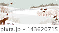 vector drawing winter landscapes 143620715