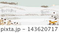 vector drawing winter landscapes 143620717