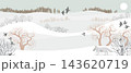 vector drawing winter landscapes 143620719