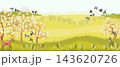 vector drawing spring landscapes 143620726