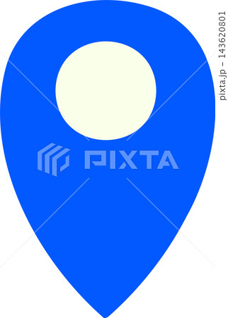 青い目的地を示す地図ピンのマークイラスト 143620801