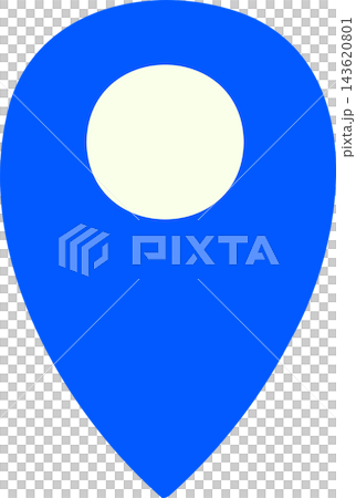 青い目的地を示す地図ピンのマークイラスト 143620801