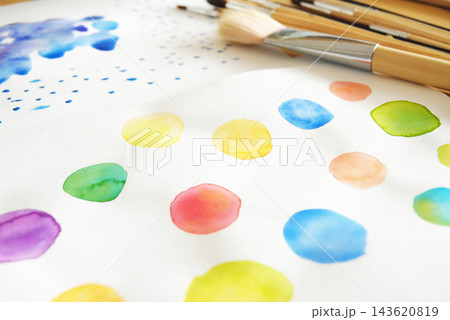 カラフルな水彩絵画　制作イメージ 143620819