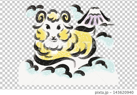 Ink painting, sumi-e (ink painting), sheep, Year of the Sheep, New Year's card, illustration, hand-drawn, watercolor, Japanese painting, printmaking, brush, Japanese style, New Year's card material Ink painting, sumi-e (ink painting), sheep, Year of the Sheep, New Year's card, illustration, hand-drawn, watercolor, Japanese painting, printmaking, brush, Japanese style, New Year's card material 143620940
