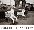 公園にあるメリーゴーランドの馬の置物 143621176