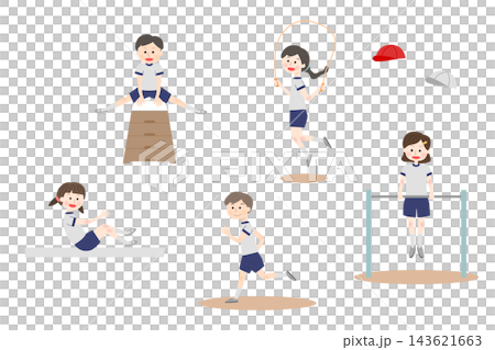 体育の授業を受けている生徒たち 143621663